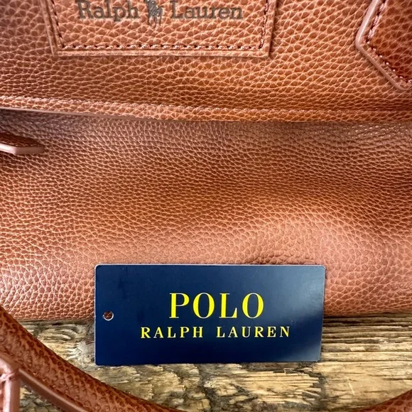Polo by Ralph Lauren Tan Leather Travel Bag with Strap - Picture 5 of 10
